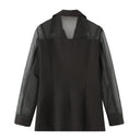 Chic Transparent Sleeve Blazer for Women