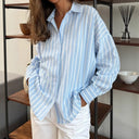 Striped Women's Blouse with Relaxed Fit