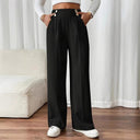 Chic Palazzo Pants with Decorative Buttons for Women