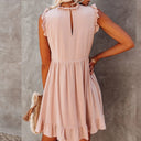 Chic Ruffle High Collar Dress for Women
