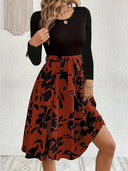 Floral Midi Dress with Smocked Bodice