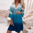 Floral Lace Accent Women's Tunic Dress
