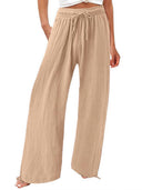 Chic Women's Wide-Leg Summer Trousers with Elastic Waist and Side Pockets