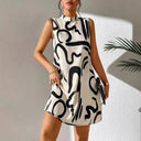 Chic A-Line Mini Dress with Graphic Print