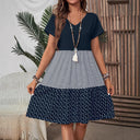 Chic V-Neck Women's Dress with Trendy Patterns