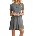 Chic Women's Round Neck Short Sleeve Dress