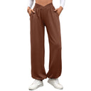 Women's Palazzo Pants with Elastic Waist and Side Pockets