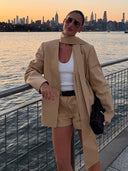 Chic Women's Bow-Detail Suit Jacket