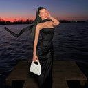 Chic Evening Dress with Stylish Cape