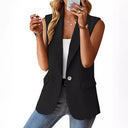 Chic Women's Sleeveless Blazer Jacket