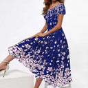Floral Print Midi Dress with Flowing Hem
