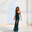 Stunning Sequin Evening Dress with High Split