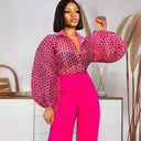 Chic Women's Blouse with Statement Puff Sleeves