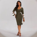 Glamorous Wrap Dress with Sheer Sleeves for Women