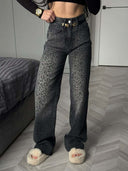 High-Waist Leopard Print Women's Jeans