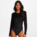 Chic Long Sleeve Sequin Bodysuit for Women