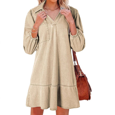 Stylish Women's Denim Dress with Chic Cut