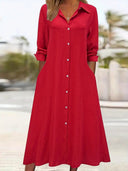 Chic Women's Shirt Dress with Pocket Design