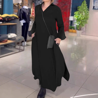 Chic Women's Shirt Dress with Unique Side Slit