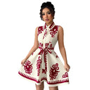 Chic Women's Shirt Dress with Decorative Tie Belt