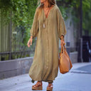 Stylish Women's Maxi Dress with Button Detail