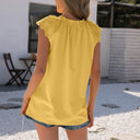 Lace Accent V-Neck Women's Blouse
