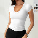 Stylish V-Neck Women's Bodysuit