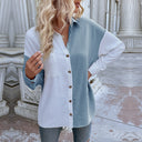 Stylish Women's Asymmetrical Blouse with Button Placket and Chest Pocket