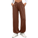 Women's Palazzo Pants with Elastic Waist and Side Pockets