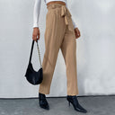 Chic High-Waisted Pants with Stylish Tie Belt