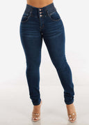 High-Waist Skinny Jeans for Women with Stretchy Waist