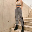 Adjustable Waist Women's Cargo Pants with Ample Pockets