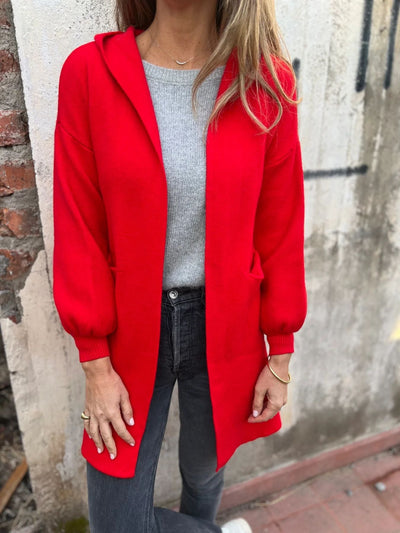 Chic Hooded Knit Cardigan for Everyday Wear