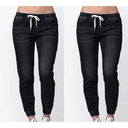 Women’s Stretchy Jogging Jeans with Elastic Waist and Handy Pockets