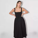 Stylish Women's A-Line Maxi Dress with Square Neck
