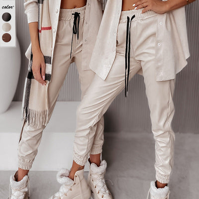 Chic Women's Jogging Pants with Trendy Cut-Outs