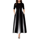 Maxi Dress with Gradient Design and Side Pockets