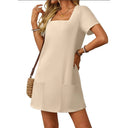 Women's Square Neck Summer Dress with Handy Pockets