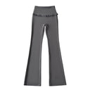 Women's High-Waisted Bootcut Leggings with Ruffle Accents