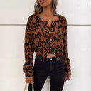 Chic Women's Leopard Print Blouse
