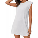 Wave-Structured Short Sleeve Dress for Women