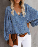 Floral Wide Sleeve Women's Blouse