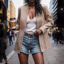 Chic Women's Blazer Jacket in Structured Fabric