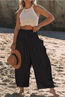 Chic Palazzo Pants for Women with Elastic Waist and Pockets