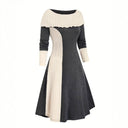 Chic Women's Asymmetrical Dress with Structured Collar