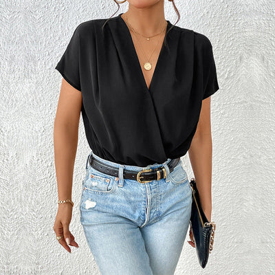 Chic Women's Bodysuit with Stylish Wrap Design