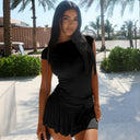 Asymmetric Short Sleeve Dress for Women