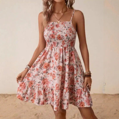 Floral Summer Maxi Dress with Spaghetti Straps
