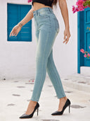 Chic High-Waist Distressed Women's Jeans