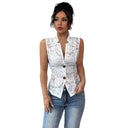 Ladies Lace Blouse with Stylish Button Placket